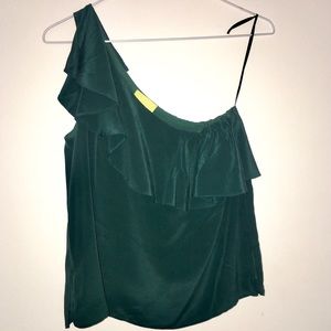 Anthro Maeve one Shoulder Silk Top